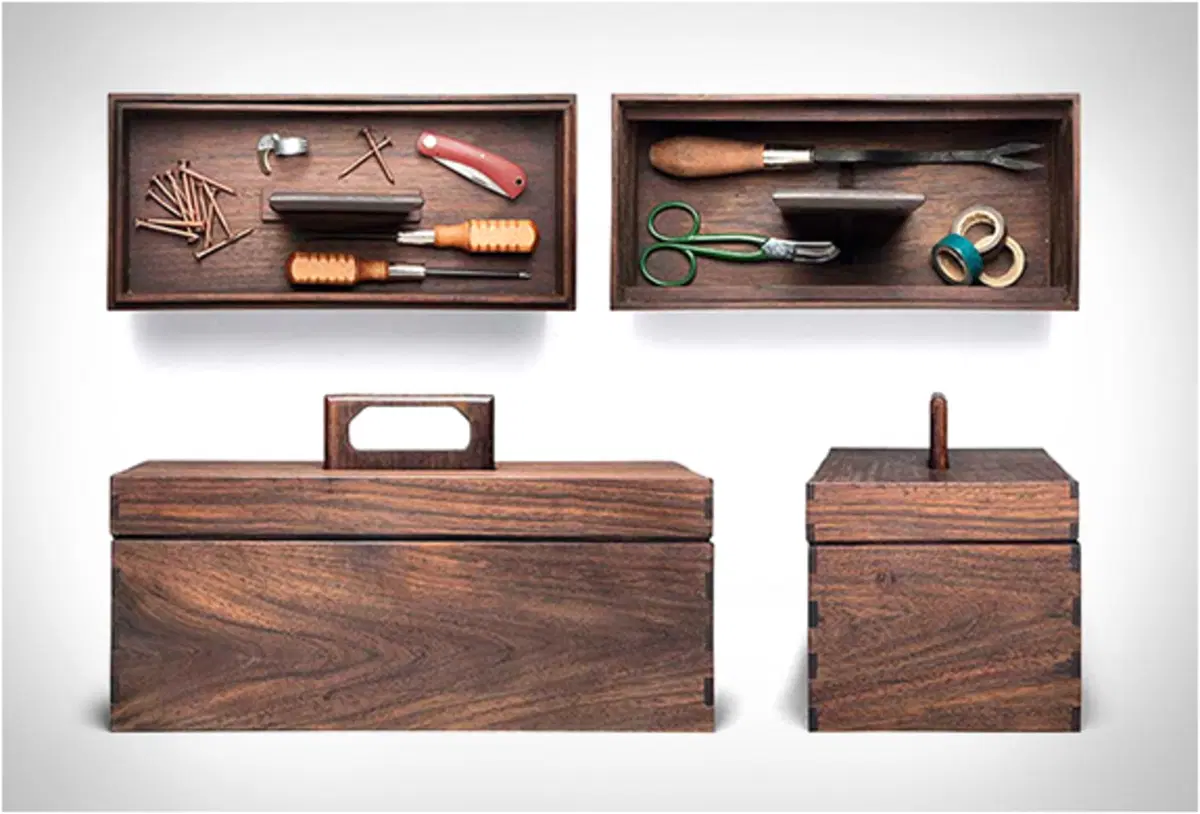 Reclaimed Tropical Walnut: cassetta degli attrezzi, con stile (5)