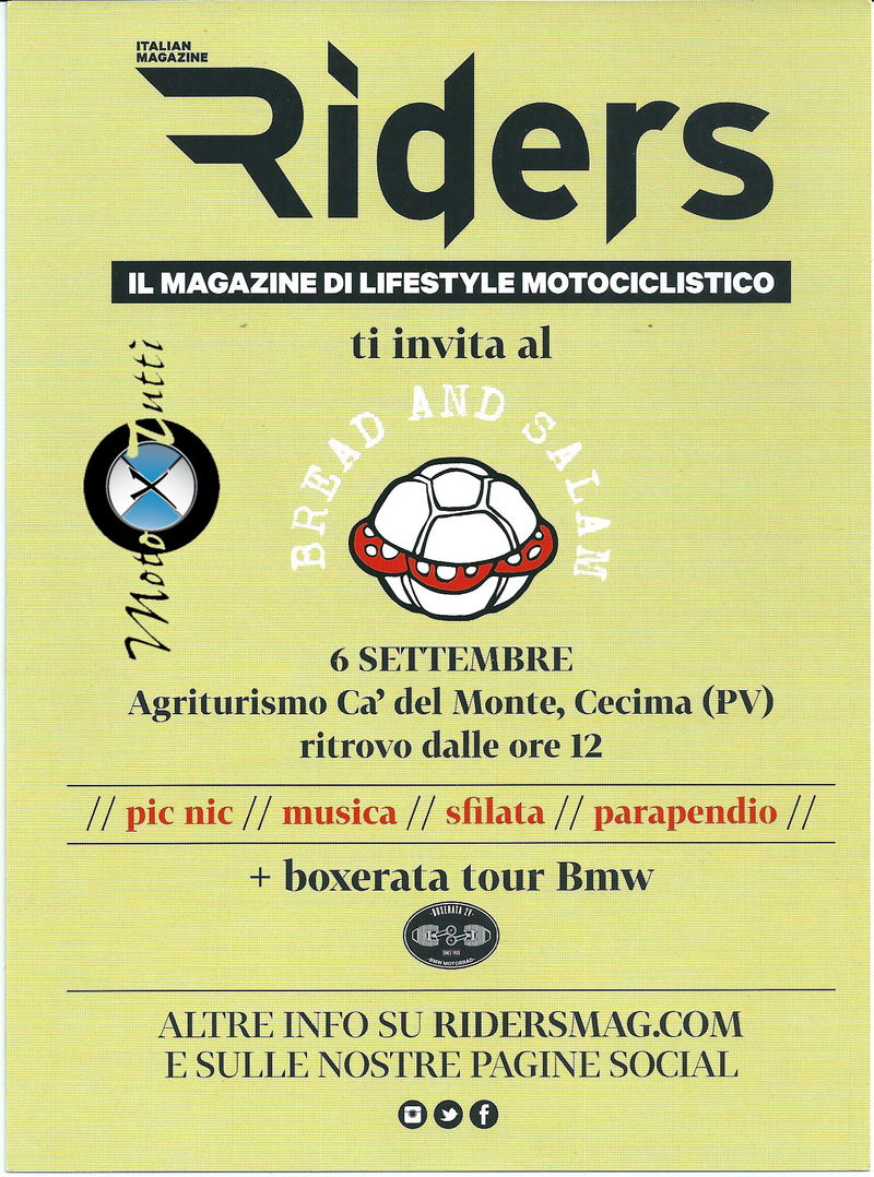 Riders vi invita al &ldquo;Bread and Salam&rdquo;