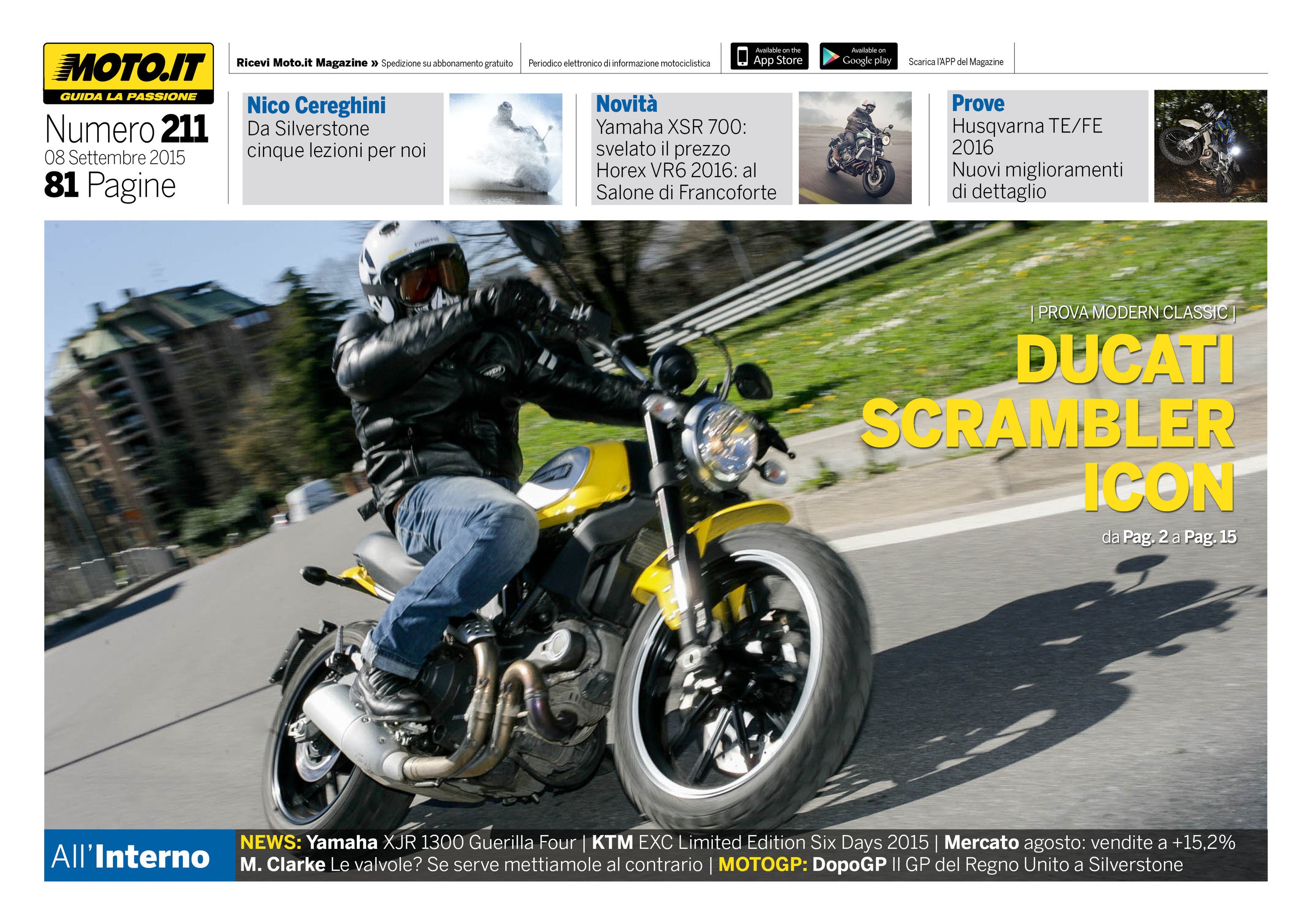 Magazine n&deg;211, scarica e leggi il meglio di Moto.it 