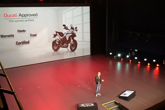 L'AD Ducati Claudio Domenicali al lancio del programma Approved