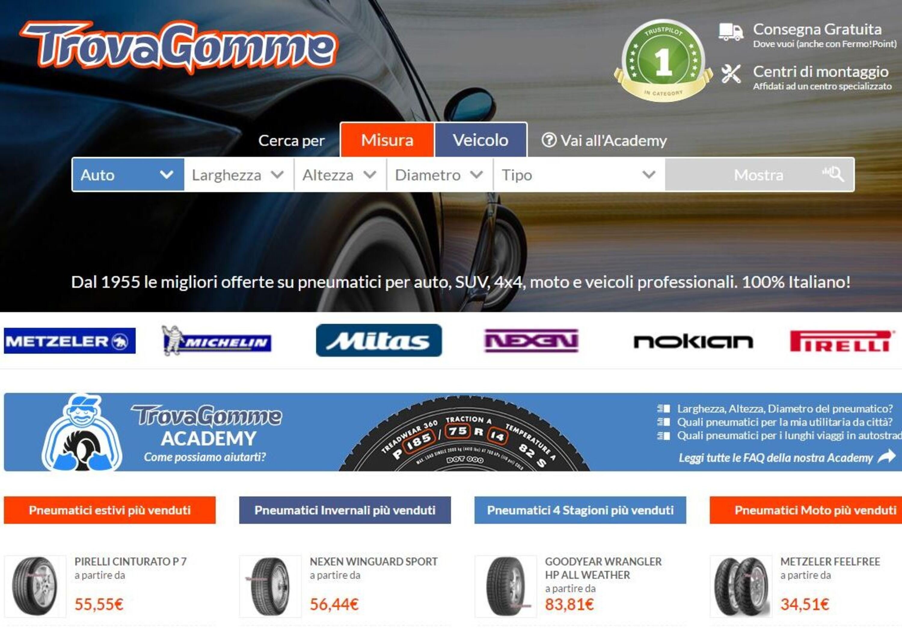 TrovaGomme: piattaforma e-commerce per pneumatici e non solo