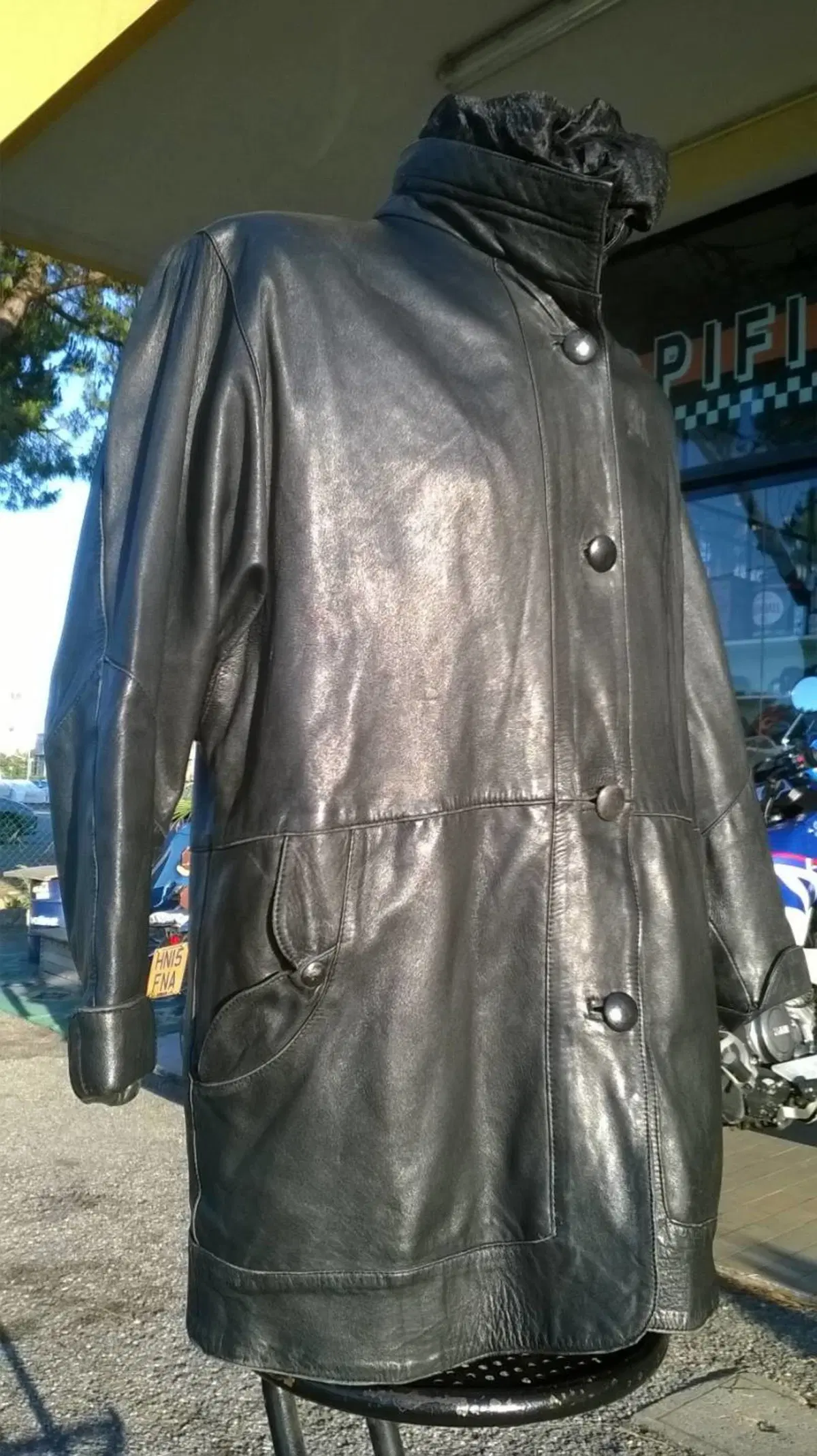 Giacca Donna Pelle Nera Artigianale (9)