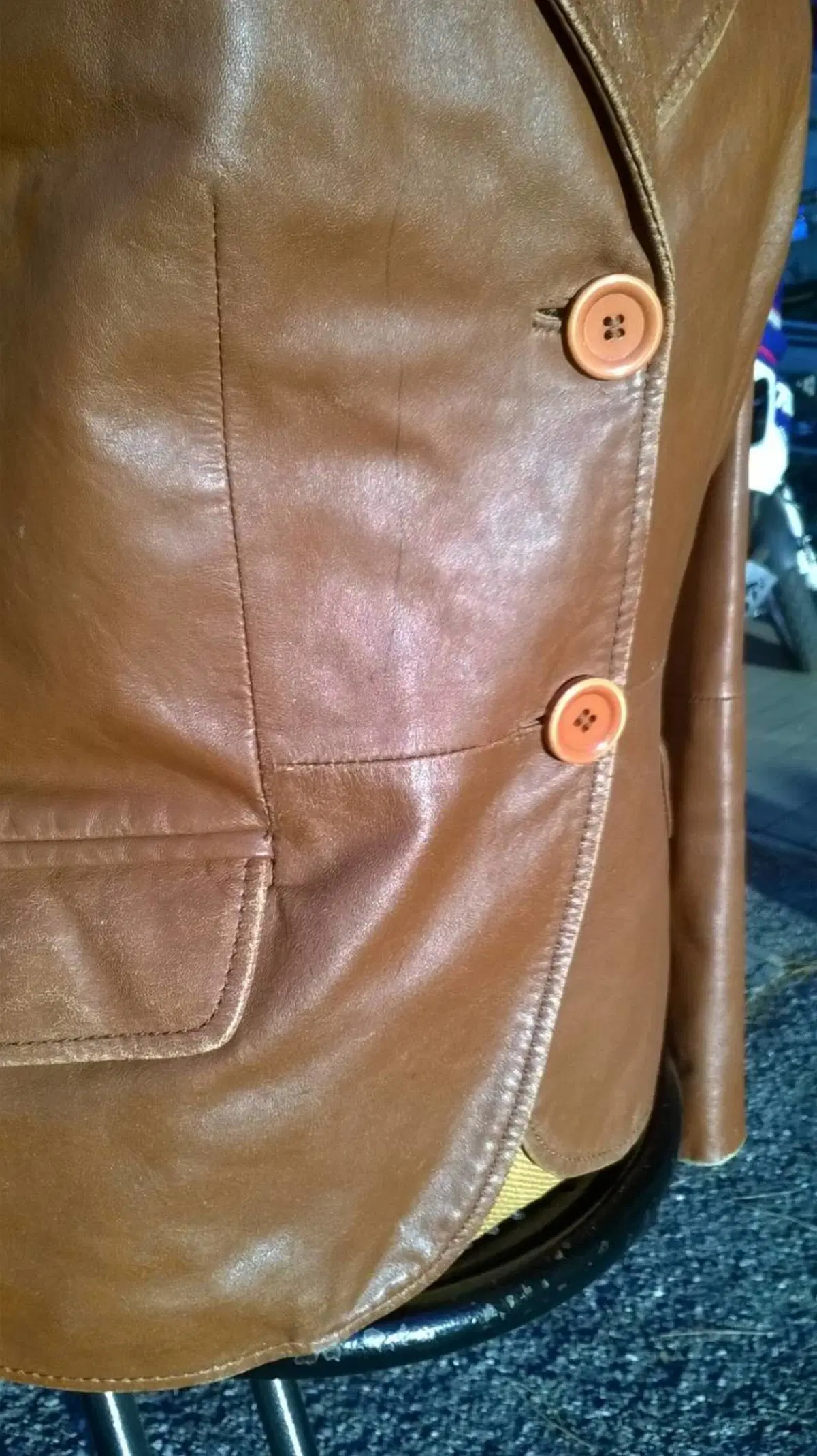Giacca Zara Pelle Marone (3)