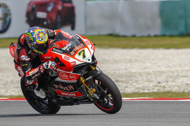 Chaz Davies impegnato a Sepang