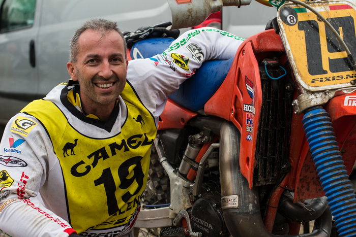 Stefano Braga con la sua Honda CR 500