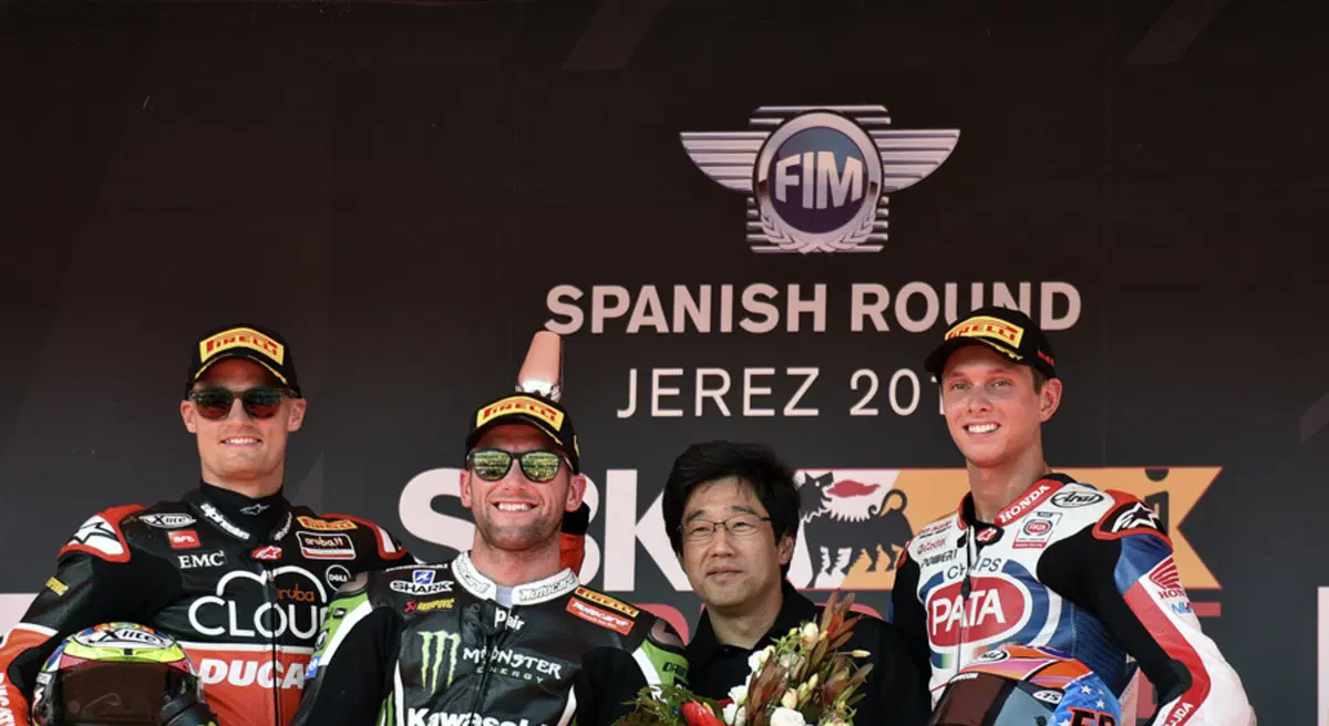 SBK, Jerez 2015. Rea campione del mondo SBK. Gara 1 a Sykes (3)