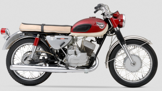 La Kawasaki era famosa nel mondo per le sue navi e per i suoi aerei. Con la bicilindrica 250 Samurai dotata di ammissione a disco rotante (nata per il mercato americano), ha aperto una nuova pagina nella sua storia