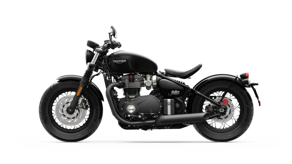 La Triumph Bonneville Bobber Black in versione Jet Black