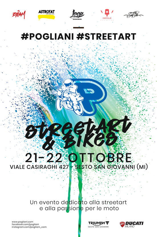 Pogliani Street Art & Bikes, il weekend del 22 ottobre