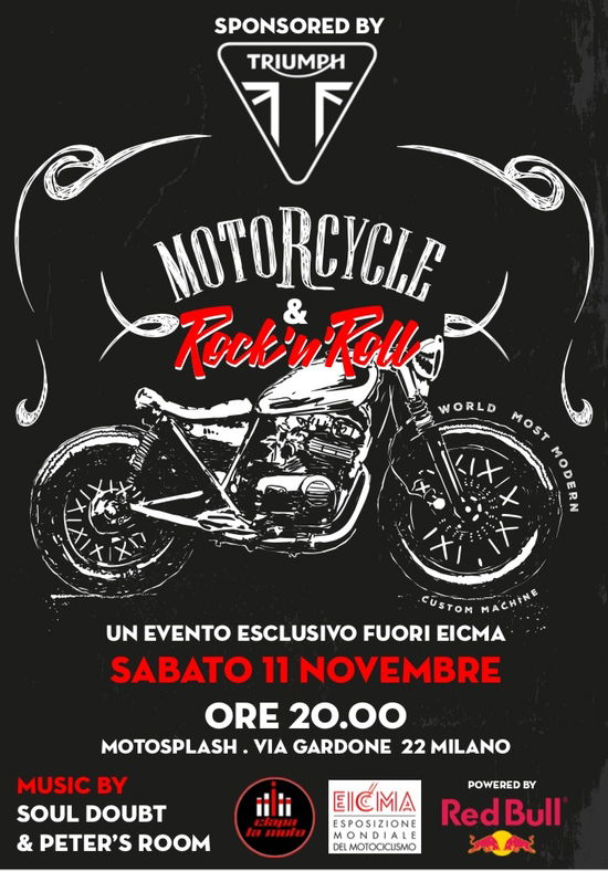 Triumph Motorcycles & Rock’n Roll, sabato da Ciapa la Moto