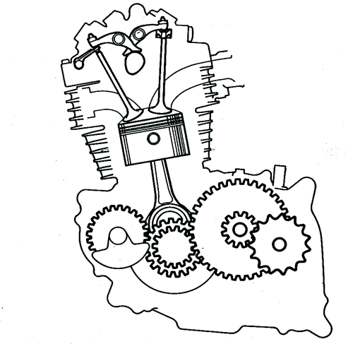 Anche i costruttori che impiegavano due alberi ausiliari di equilibratura nei loro monocilindrici sono in seguito passati a un albero solo. Qui viene schematicamente mostrata la disposizione di quello montato sulla Honda XL 600