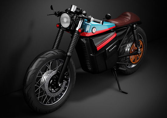 Model Electric Cafe Racer 1, vero vintage, elettrico