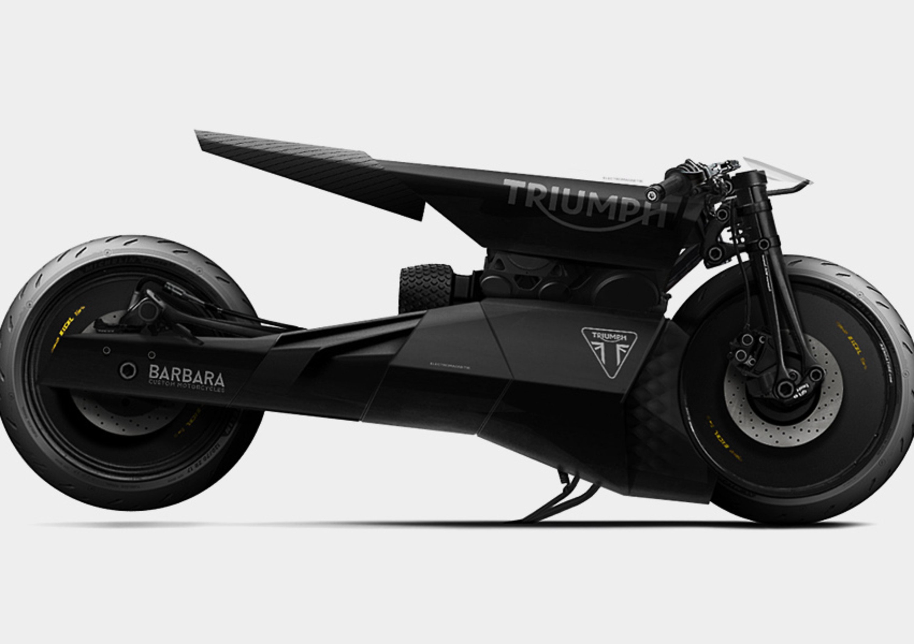 Barbara Triumph Black Matter Motorcycle, il futuro &egrave; r&eacute;tro ed elettrico