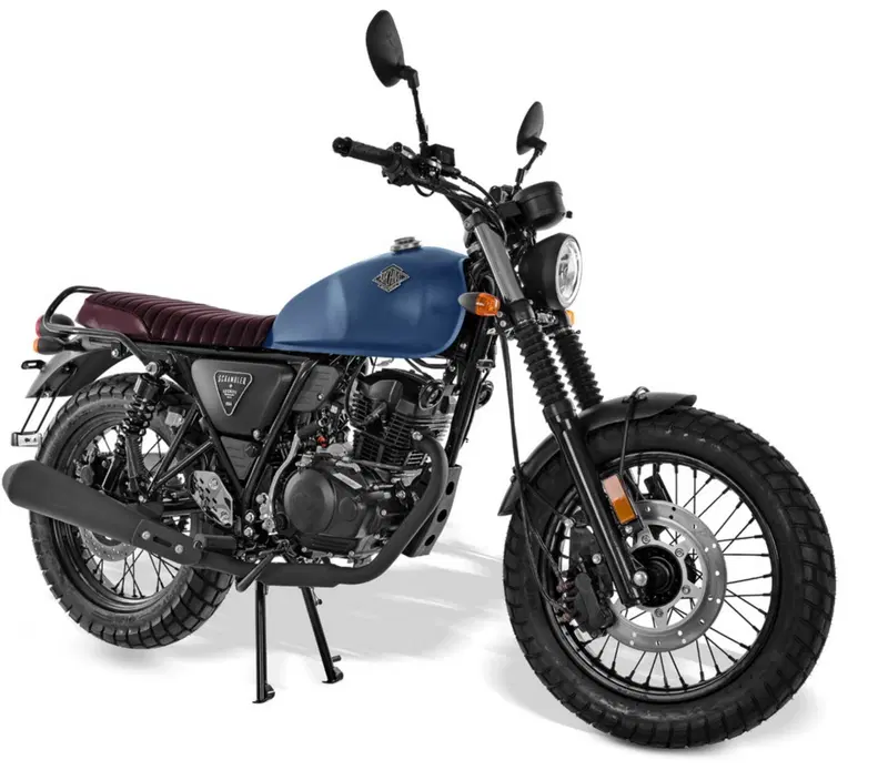 Manubrio alto, ruote tassellate, forcella con soffietti: c'&egrave; tutto lo stile Scrambler...