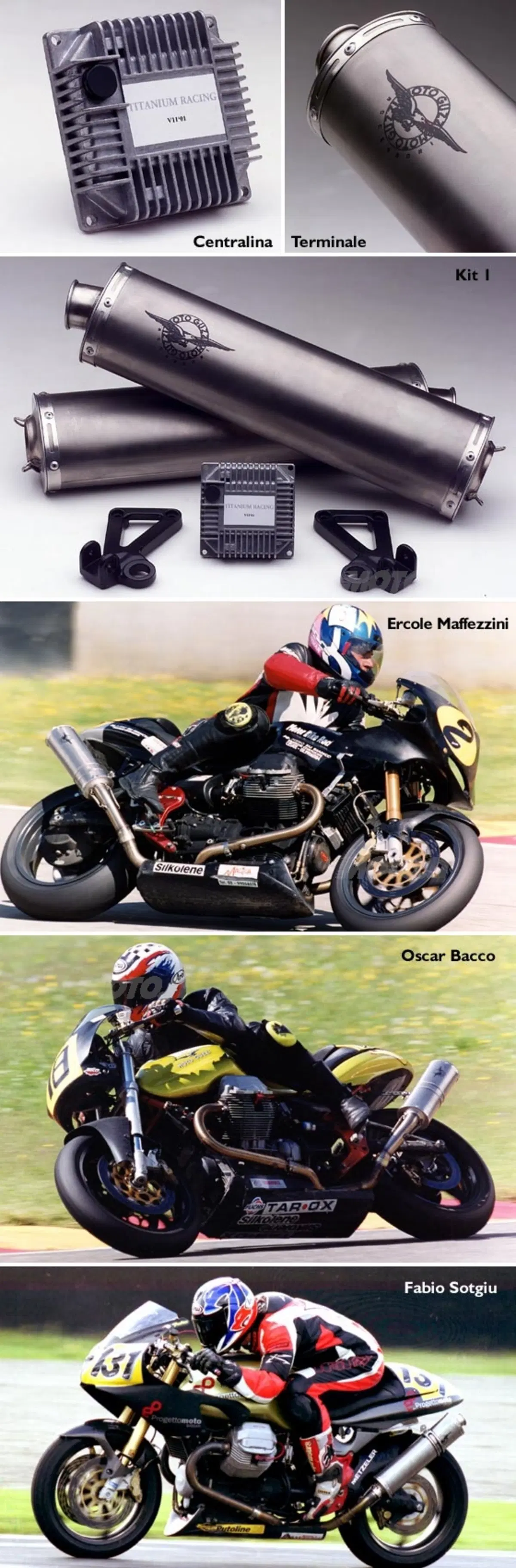 Moto Guzzi V11 nell'Italiano Naked con il kit racing in titanio