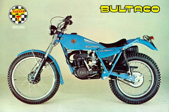 La Bultaco Sherpa in un volan tino dell'epoca