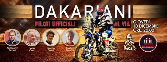 I piloti ufficiali Dakar da Ciapa la moto il 10 dicembre