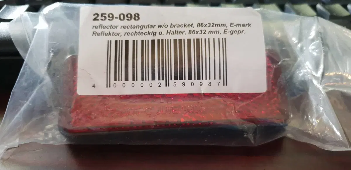 Catadiottro Riflettore rettangolare Universale