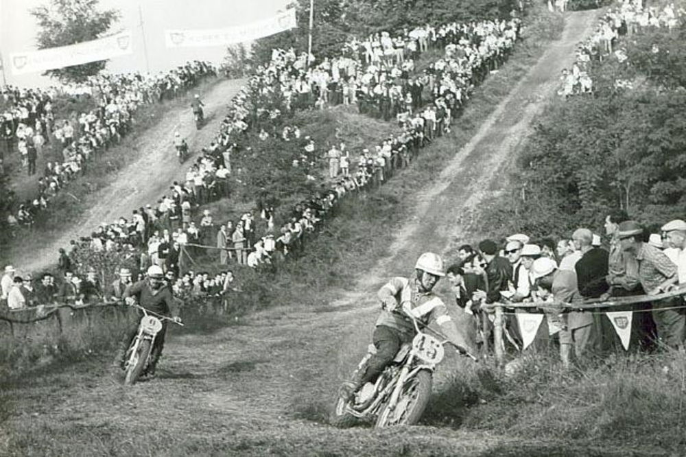 Una immagine degli anni sessanta presa durante una gara al Ciglione della Malpensa