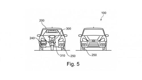 Ford brevetta l’auto che ospita uno scooter al proprio interno (5)