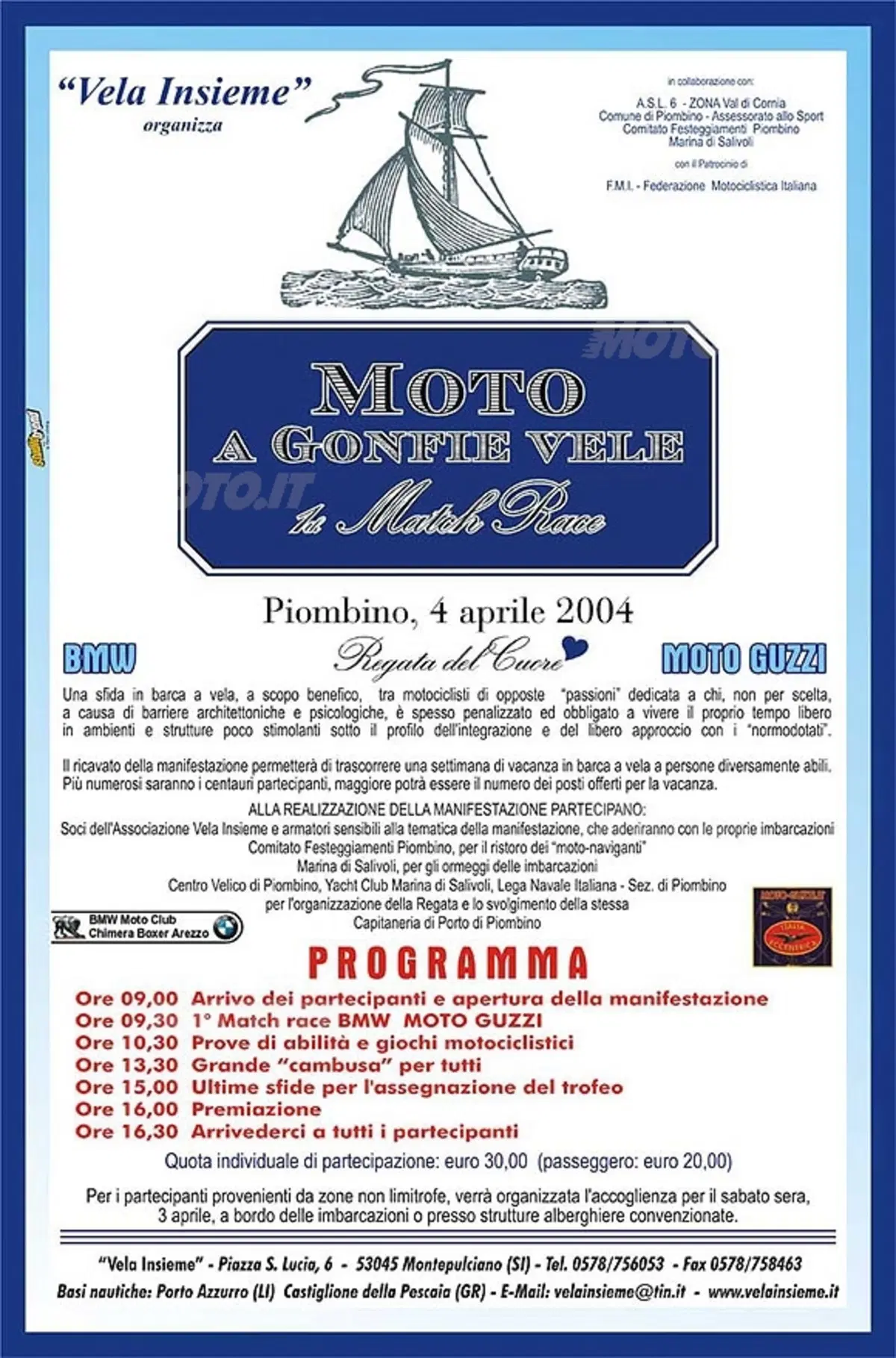 Moto a gonfie vele
