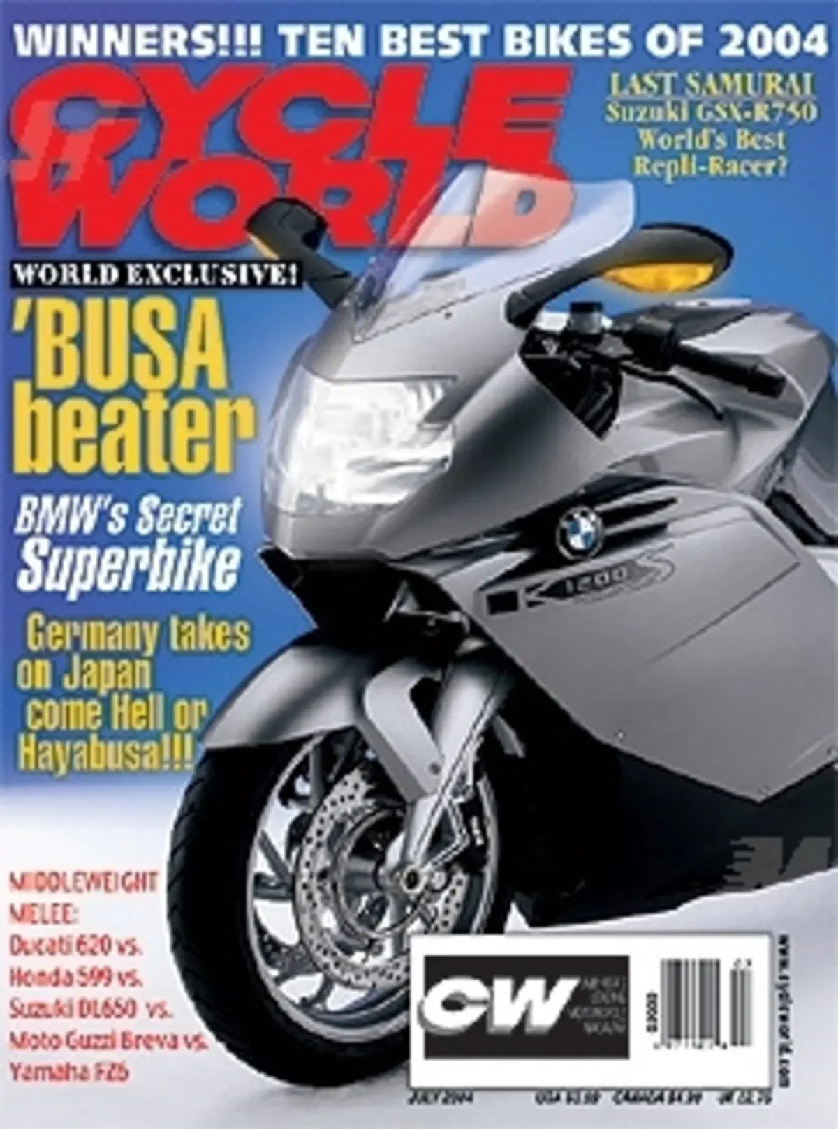 BMW K 1200 LT e R 1200 GS nominate tra le prime dieci motociclette dell'anno 2004 da CYCLE WORLD 