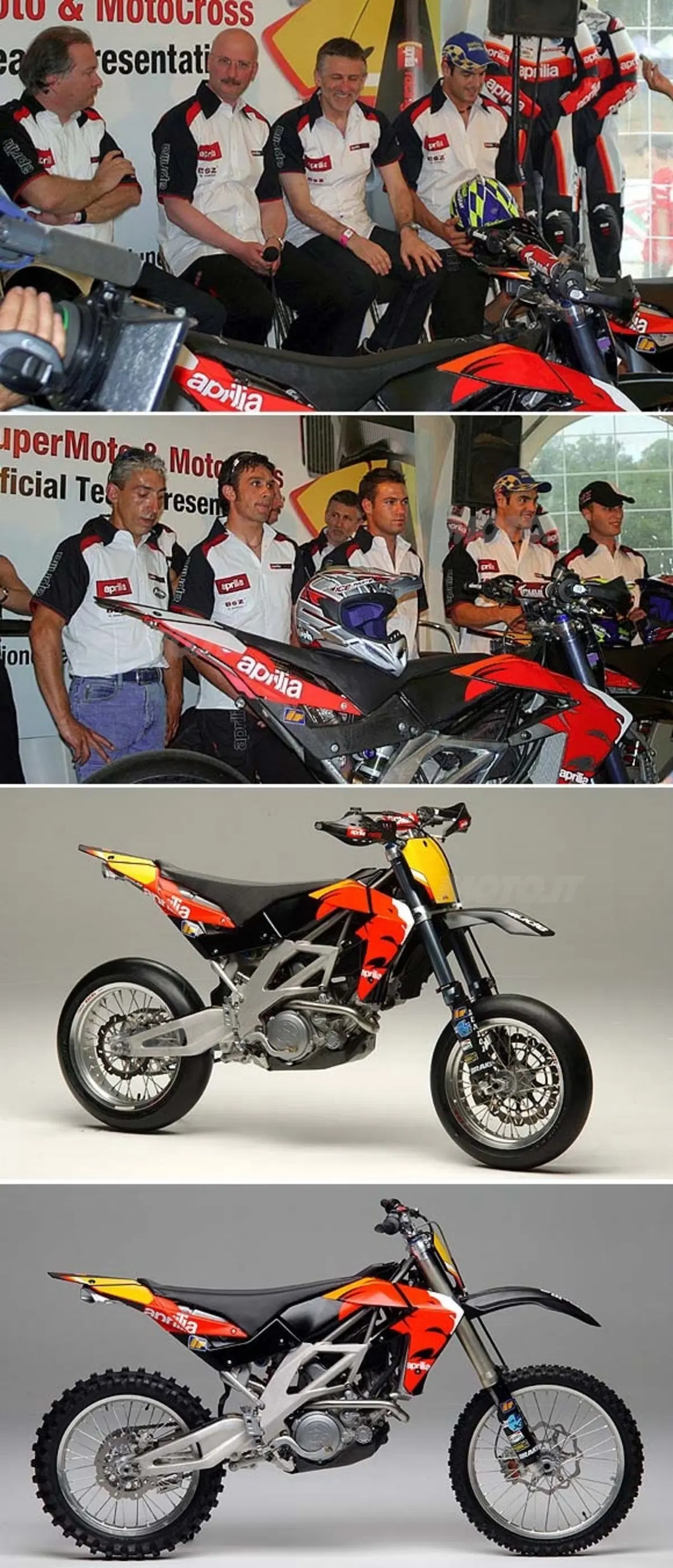 Presentato il team Aprilia Motocross e Supermotard 2004