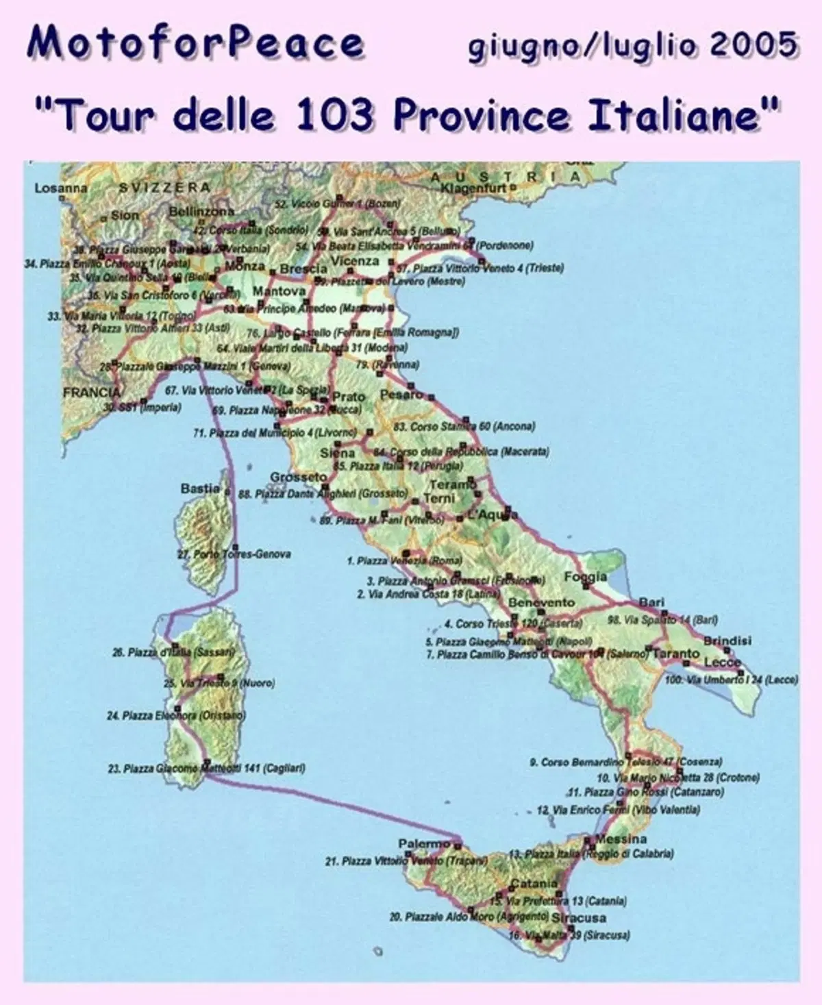 Iniziativa benefica Tour delle 103 Province italiane, ecco i Motoclub possono aderire