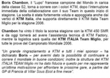 Boris Chambon torna alla KTM, Team Miglio