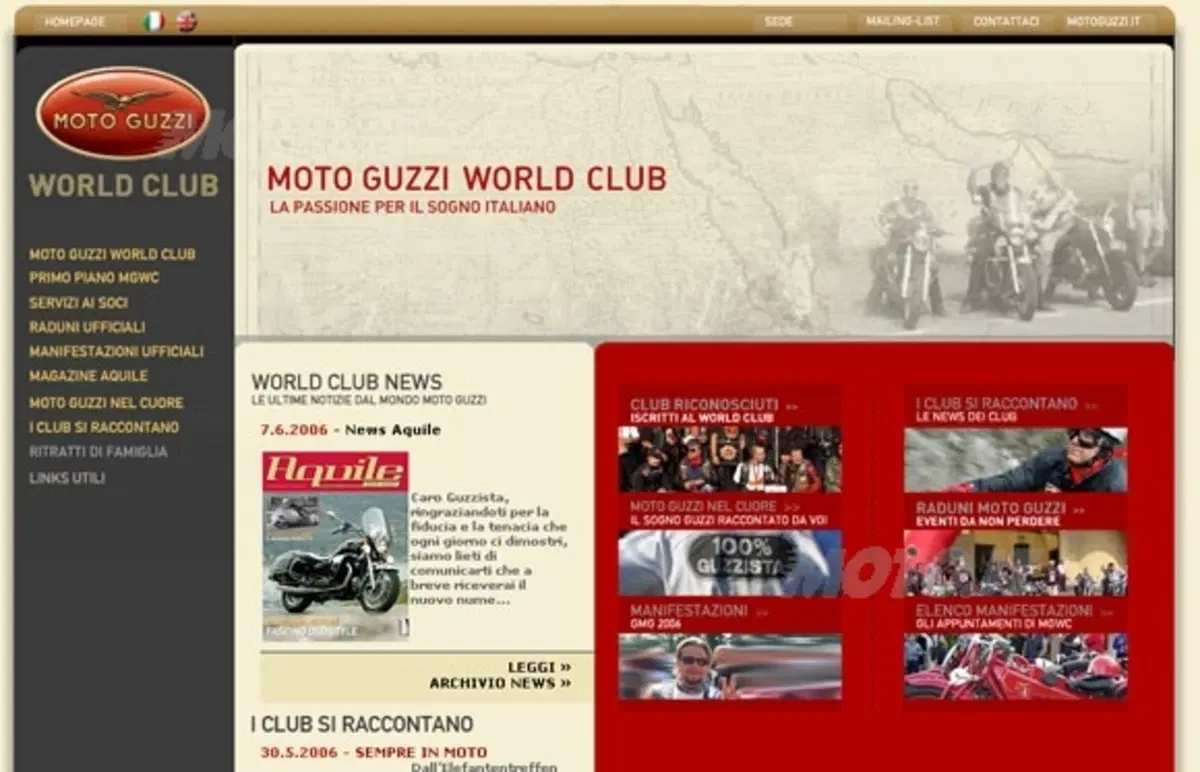 www.motoguzziworldclub.com online il nuovo sito del Club