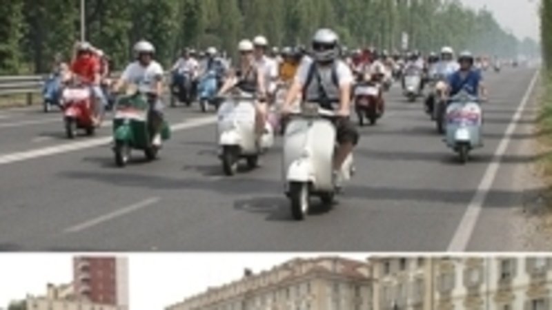 Circa 5.000 Vespa hanno affollato Torino per il 40&deg; raduno dello scooter pi&ugrave; famoso del mondo