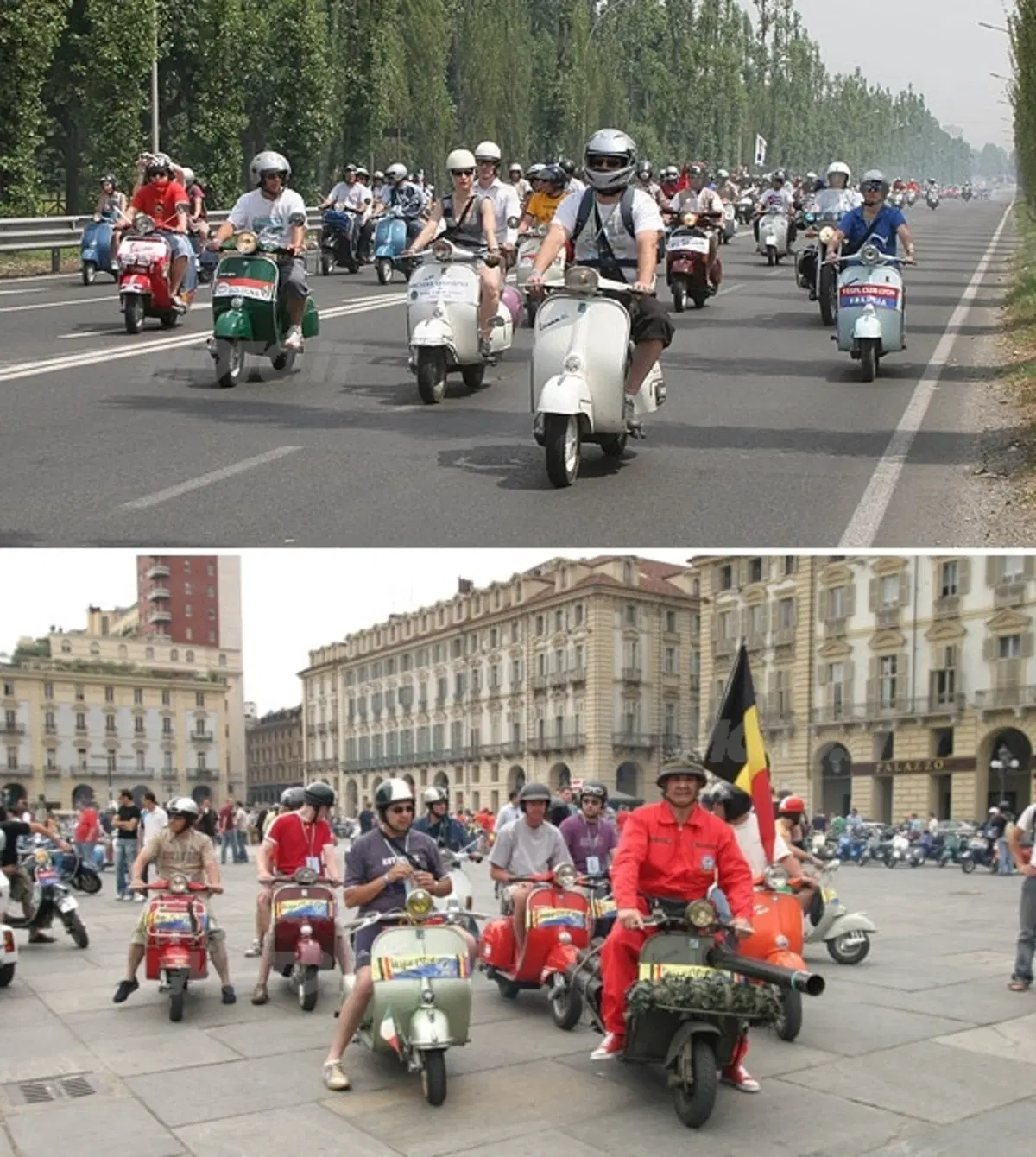 Circa 5.000 Vespa hanno affollato Torino per il 40° raduno dello scooter più famoso del mondo