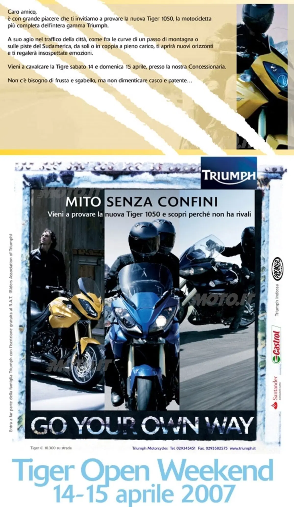 Questo week end porte aperte Triumph