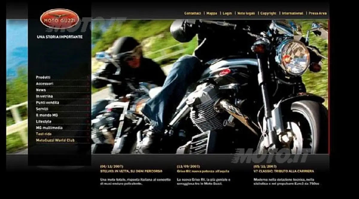 Lo stile e la storia di Moto Guzzi online con il nuovo sito