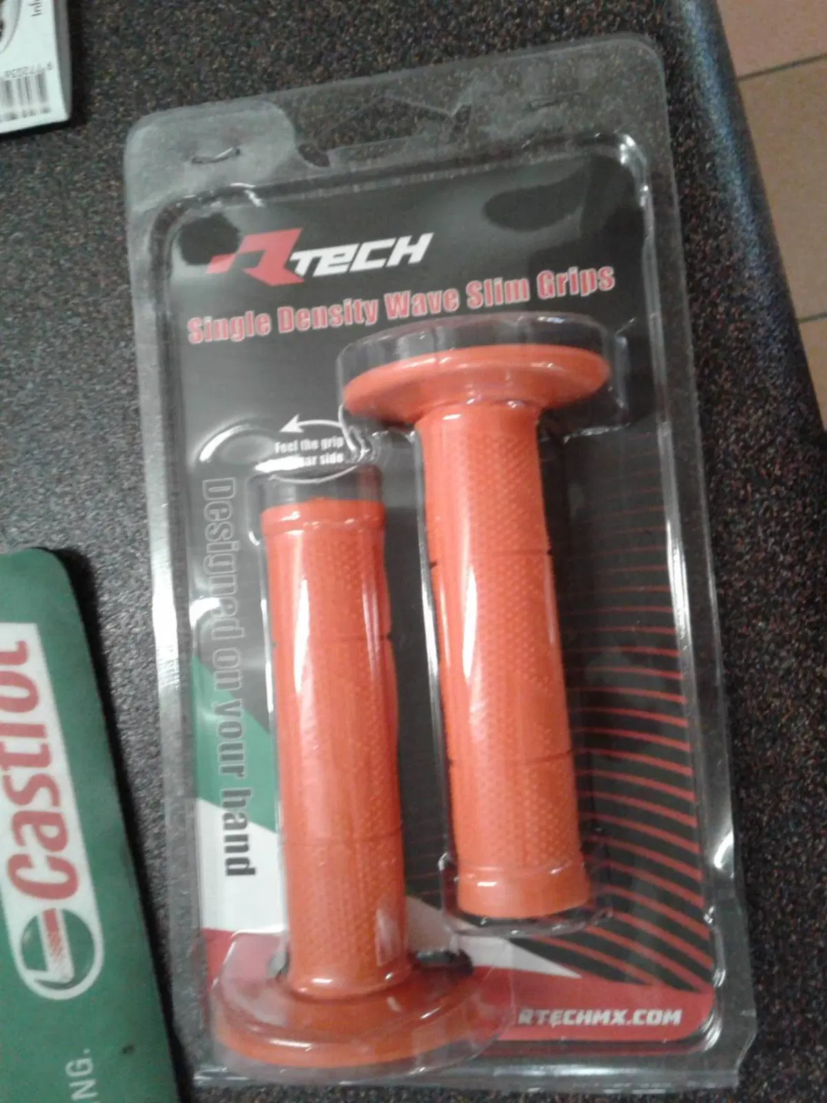 manopole moto ARANCIONI super tenuta r-tech nuove Racetech