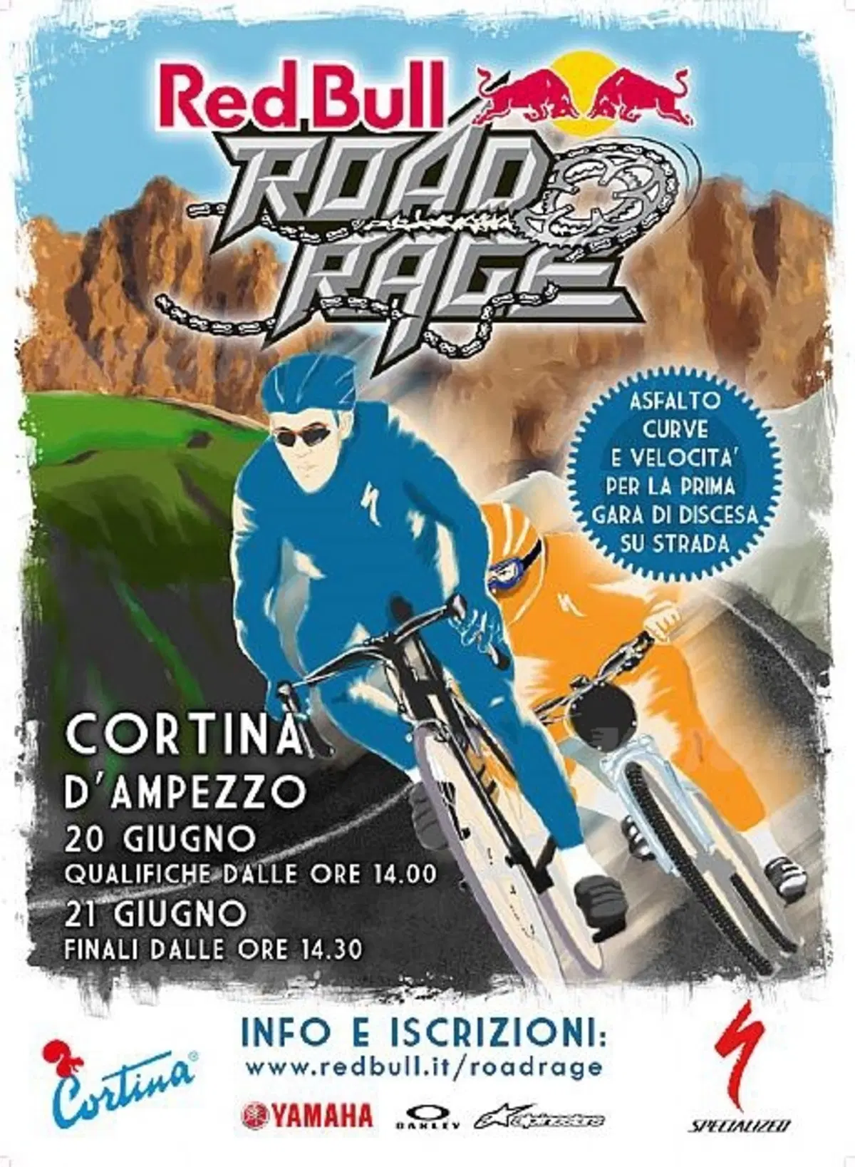 La XJ6 al seguito della prima gara ciclistica di discesa su asfalto in Italia