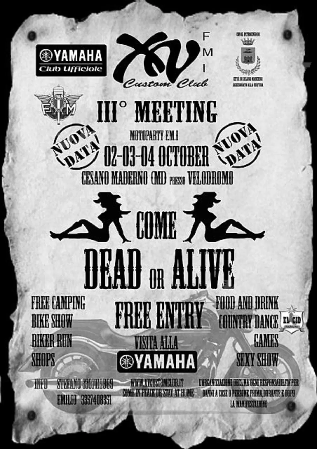 Dal 2 al 4 ottobre Yamaha XV Motorparty a Cesano Maderno (MI)