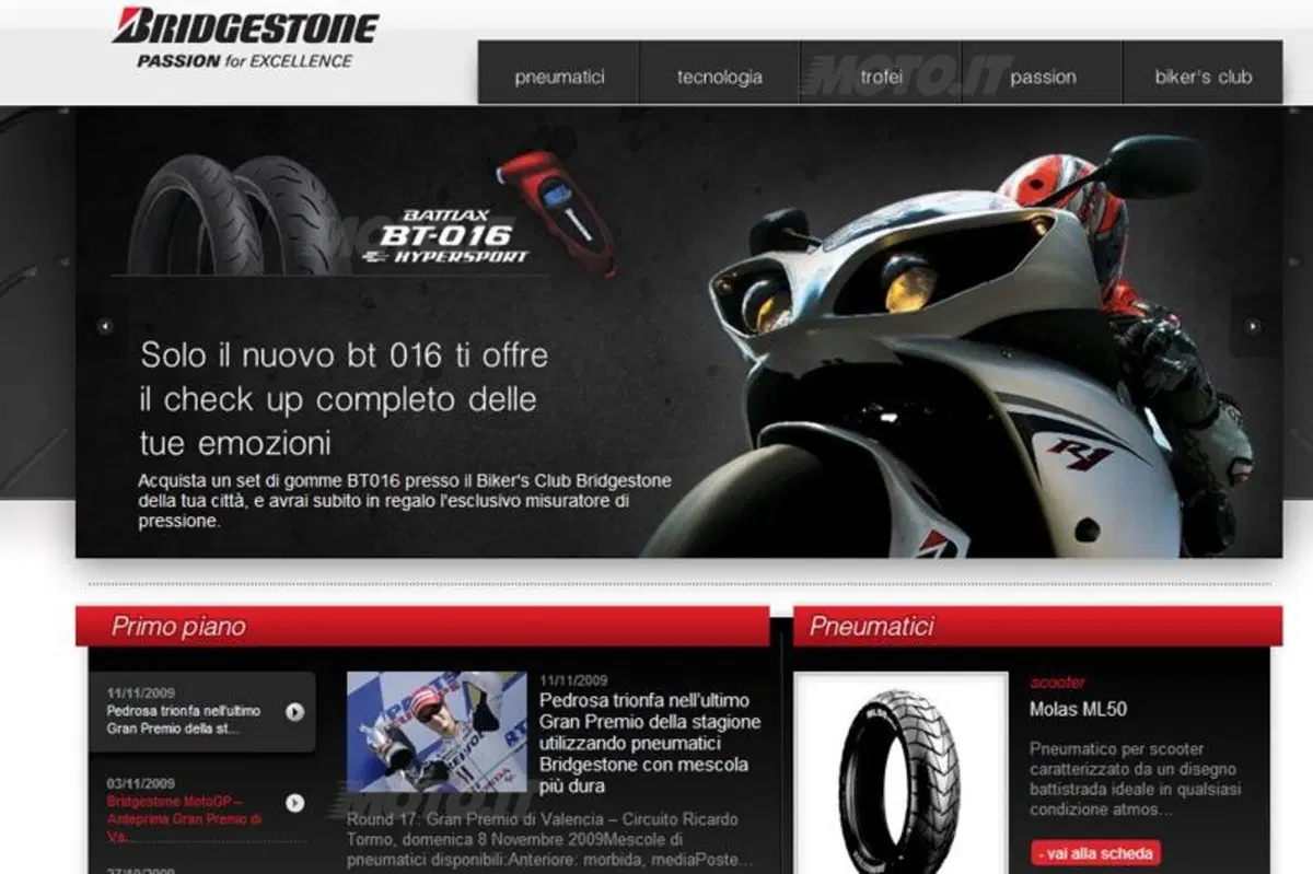 Il nuovo sito Bridgestone