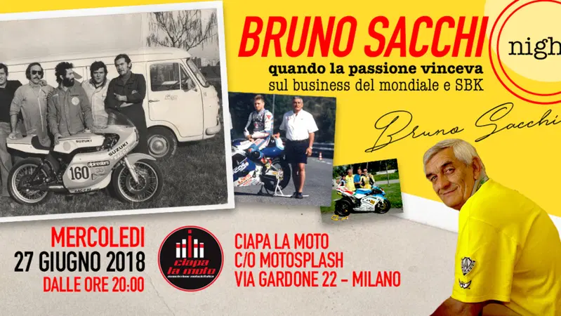 "Bruno Sacchi" da Ciapa la moto una serata dedicata