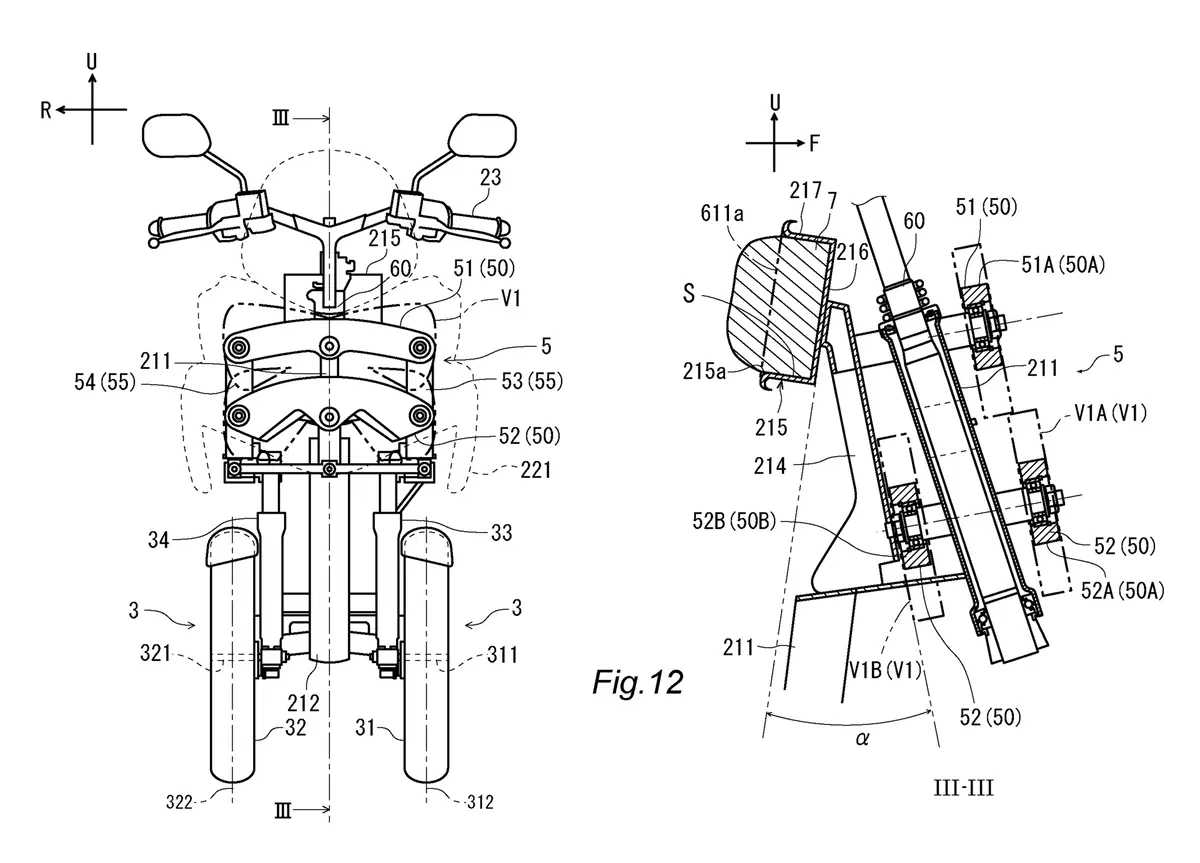 L’Airbag per scooter e i brevetti Yamaha (4)