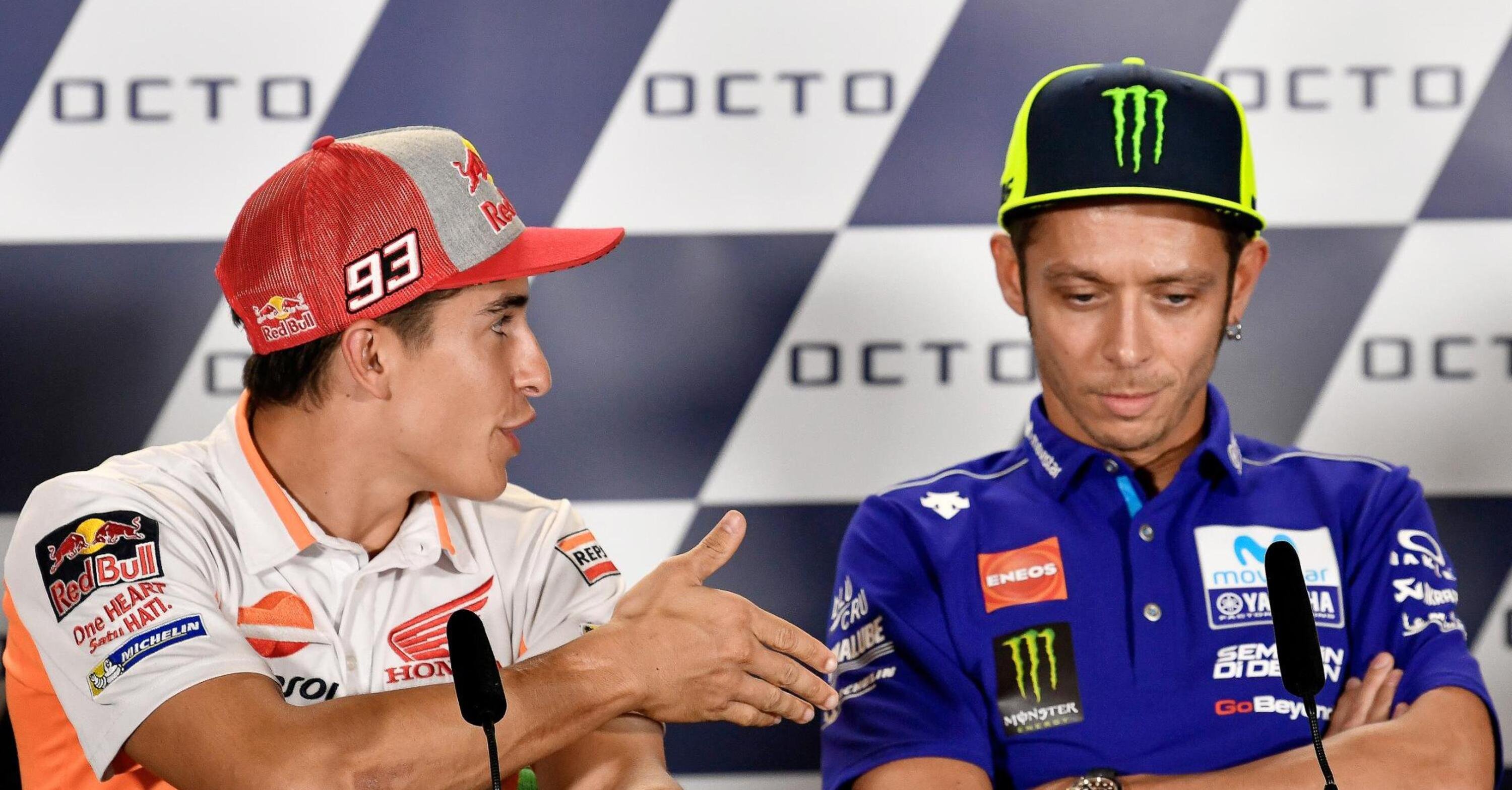 MotoGP 2018. Rossi non d&agrave; la mano a Marquez. Giusto o sbagliato?