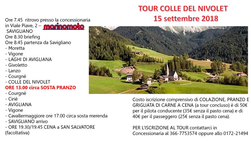 Tour colle del Nivolet: 15/9 con Marino Moto