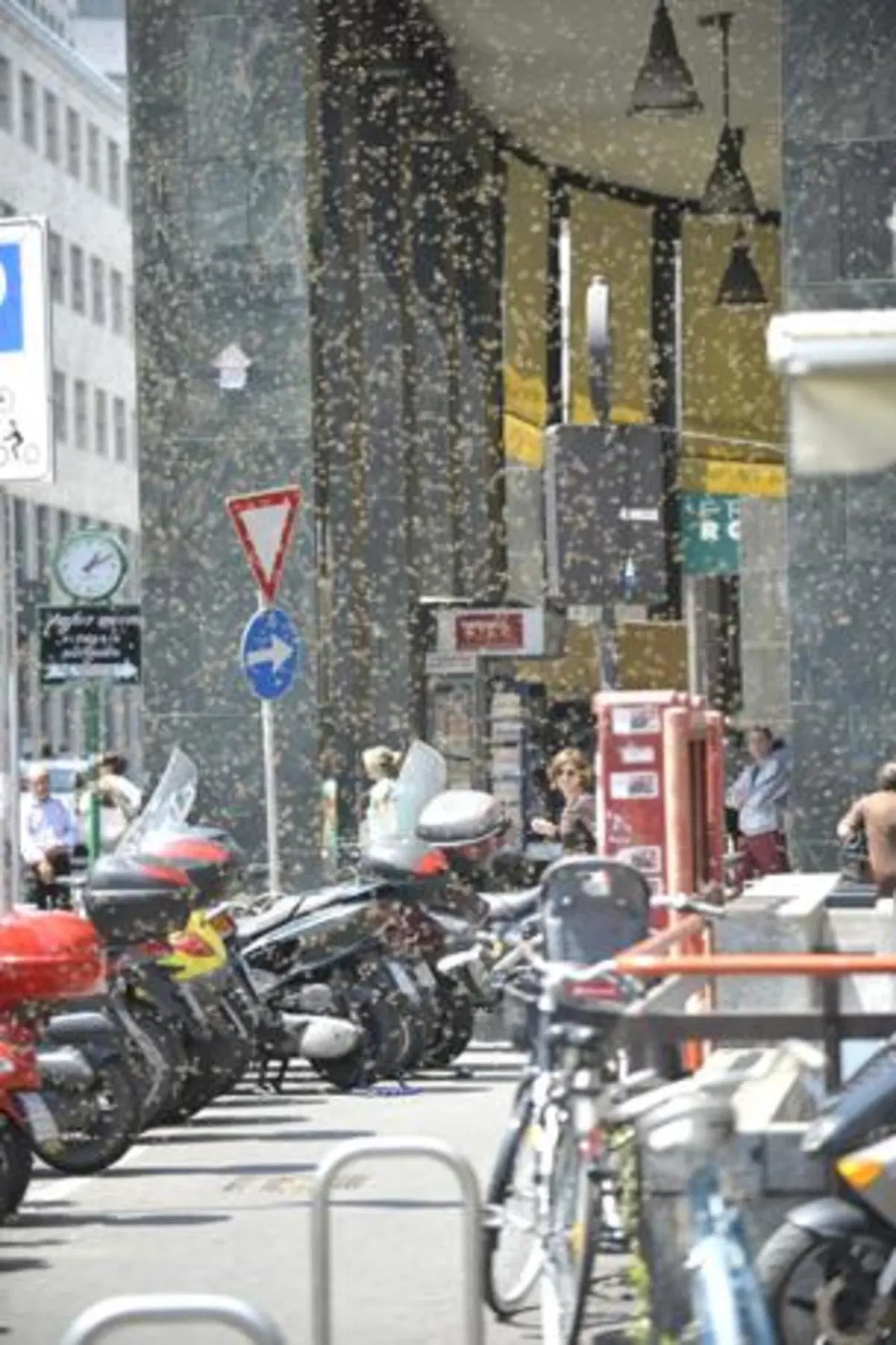 Uno scooter al miele. Sciame d’api sceglie un bauletto come nuovo alveare (5)