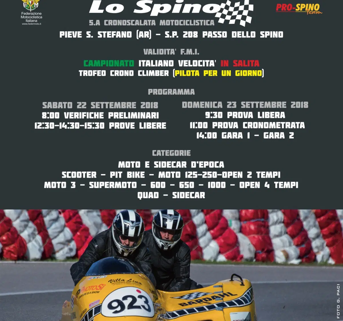 Campionato Italiano Velocità in salita. Ultima tappa al passo dello Spino. 