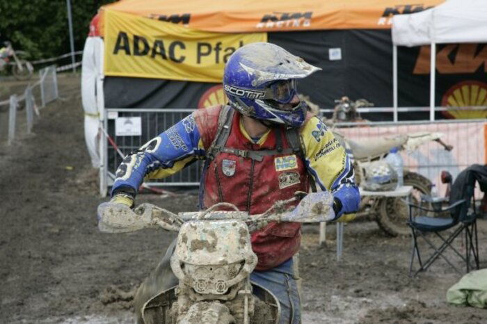 Diego Sgorbati ritratto nel 2007, durante una gara internazionale di enduro in Germania 