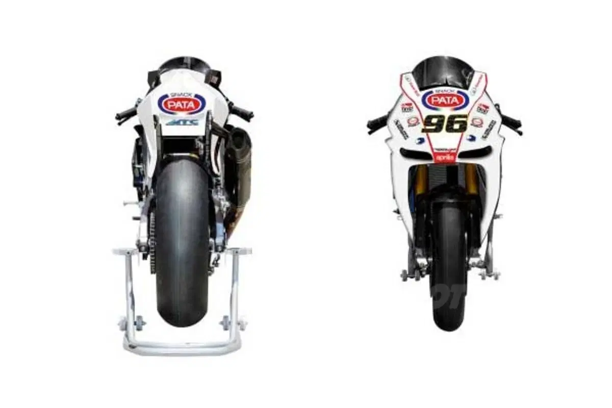L'Aprilia RSV4 Pata con cui Smrz correrà a Brno