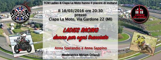 Ladies Racing, venerdì 18 da Ciapa La Moto