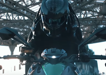 Bobo Vieri in moto per la promozione del film The Predator