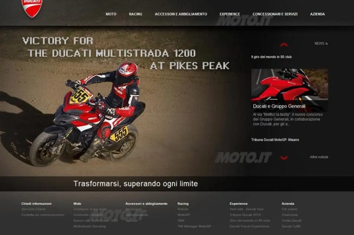 Alla scoperta del nuovo sito Ducati