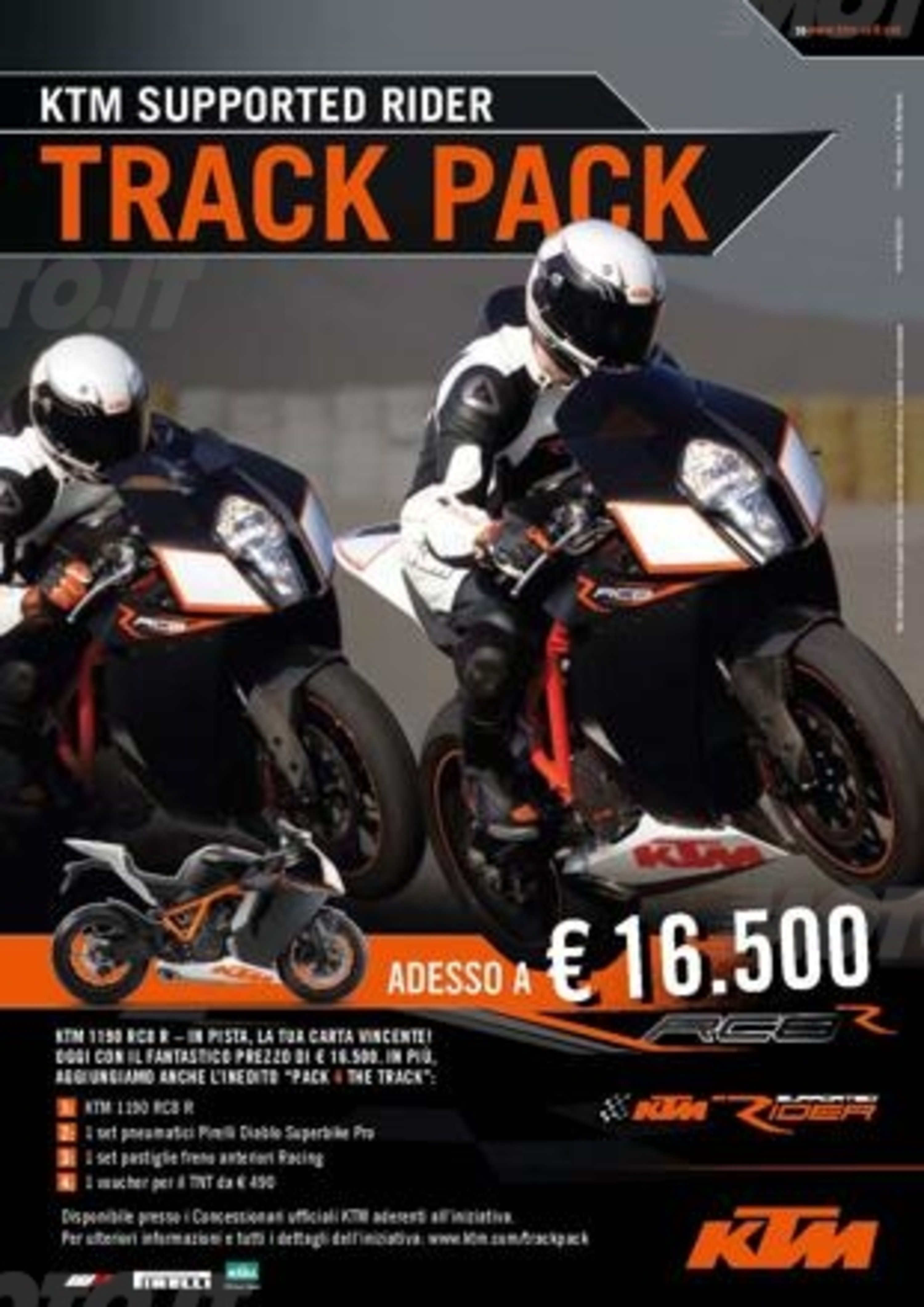 KTM 1190 RC8 R e KIT &ldquo;Pack 4 The Track&rdquo; a 16.500&euro; 